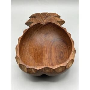 Pineapple Shaped Woden  Hand Carved Serving Bowl
